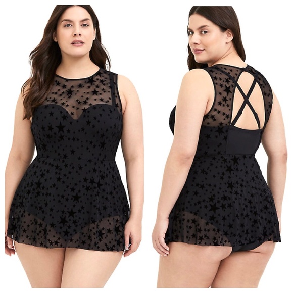 torrid Other - 1X Full Bra Cup DD/DDD Torrid Star Mesh Swimsuit torrid Other - 1X Full Bra Cup DD/DDD Torrid Star Mesh Swimsuit